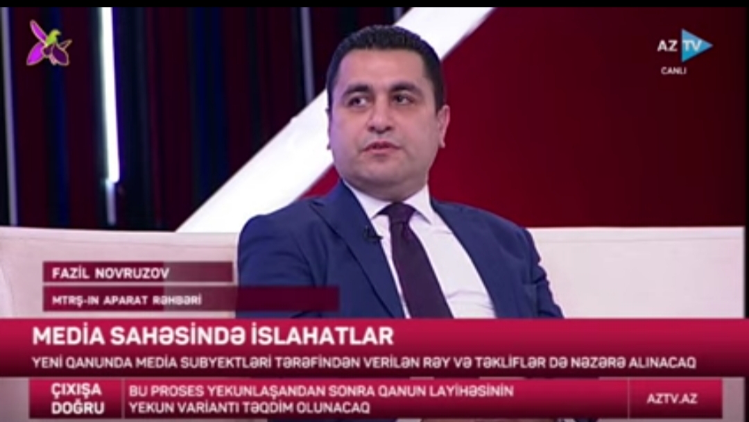 Milli Televiziya və Radio Şurasının aparat rəhbəri Fazil Novruzov "AZTV" kanalında "Çıxışa doğru" proqramının qonağı olub.