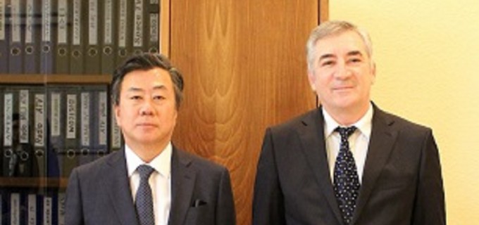 Chairman of National Television and Radio Council Nushiravan Maharramov met the Ambassador of the Republic of Korea to Azerbaijan Mr. Kim Tong-Op.