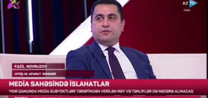 Milli Televiziya və Radio Şurasının aparat rəhbəri Fazil Novruzov "AZTV" kanalında "Çıxışa doğru" proqramının qonağı olub.