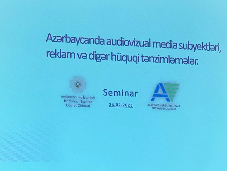 Azərbaycan Respublikası Audiovizual Şurası ilə Antiinhisar və İstehlak Bazarına Nəzarət Dövlət Xidmətinin əməkdaşları üçün seminar keçirilmişdir.